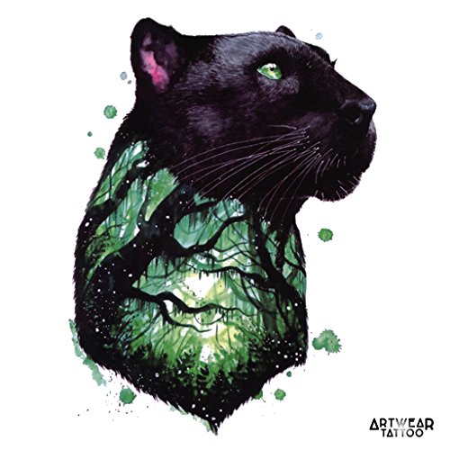 Temporäre Tätowierung / Temporary Tattoo ArtWear Tattoo „Watercolor Panther“ - 2
