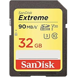SanDisk Extreme SDSDXVE-032G-GZEIN - Tarjeta de Memoria SDHC (32 GB, Velocidad hasta 90 MB/s, Class 10 y U3 y V30)
