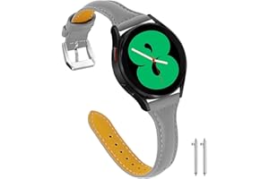 Aliwisdom Correa de Reloj Cuero 18mm 20mm 22mm para Reloj inteligente o Reloj regular, Universal de pulsera de Repuesto de Piel auténtica Smartwatch de liberación rápida para Mujer (20 mm, Plata)