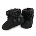 Arshiner Toddler Girls Fleece Woollen Fur Knitted Snow Boot (L(12-18mths), Black(FBA))