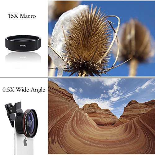 Obiettivo universale con clip, per smartphone, obiettivo per fotocamera HD 