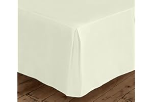 AE Linen® Single Valance Base Sheet | Deep Fitted Single Bed Base Valance Sheet with 26 cm Deep Pocket | Soft & Comfortable | Fade & Shrink Resistant (Cream)