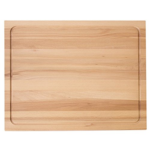 NATUREHOME Schneidebrett Holz groß ca. 50×40 cm massiv mit Saftrille zweiseitig verwendbar Tranchierbrett Küchenbrett - 5