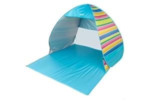 AKTIVE Tienda Playa, Pop up, 140 x 160 x 110 cm, 2 Personas, Protección UV50, Mosquitera Trasera, Columna Agua 300 mm, Poliéster, Bolsa de Transporte, Carpas Plegables (62378)