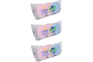 FUNTASY GIFTS 9 x Exfoliating Bath Sponge for Adults and Kids, 3 Packs of 3 Massage Sponges for Men and Women, Mixed Colours