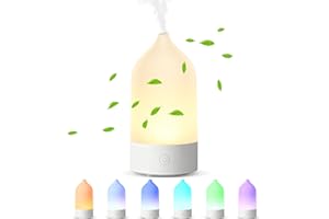 MUHOGXIO 120ml Aroma Diffuser，Premium Luftbefeuchter mit Automatischer Abschaltfunktion, Duftlampe mit 7 Farbigem LED Licht, BPA Free Schlafzimmer, Büro, Spa, Geschenk für Frauen