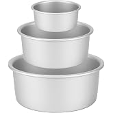 YapitHome 4/6/8 Inch Round Cake Pan Set Anodized Aluminum with Removable Base for Layer Cake Cheesecakes Muffin Baking Baking