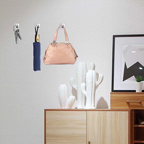 Wandhaken Selbstklebend Handtuchhalter Bad Ohne Bohren 4 Stück Handtuchhaken Edelstahl Wandhaken Wasserdicht Handtuchhaken Bad Einfach zu Installieren Bad und Küche - 7