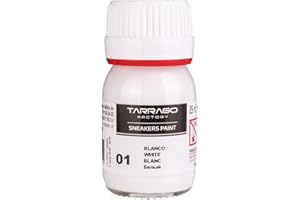 Tarrago Sneakers Paint 25 ml | Peinture de Base pour Sneakers et chaussures en cuir| Cuir synthétique et toile (Blanc (01), 25 ml)