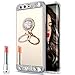 Produktbild Hpory Kompatibel mit Huawei P9 Plus Spiegel Handyhülle, Spiegel Glitzer Strass Kristall Ring Fingerhalterung Überzug Mirror Bling TPU Silikon Hülle Case Tasche Schutzhülle für Huawei P9 Plus-(Gold)