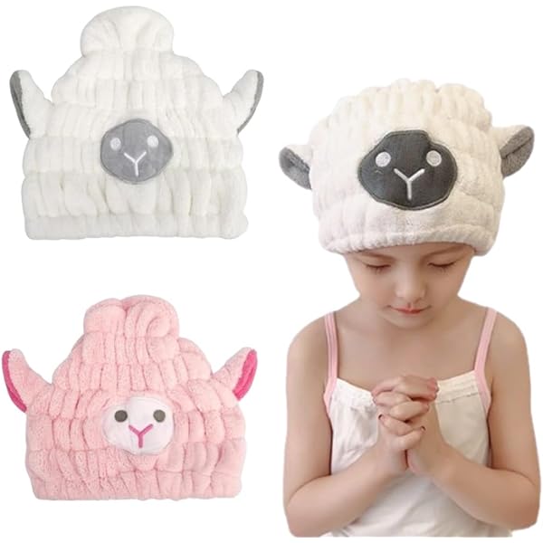 2 Stück Mikrofaser Haartrockentuch Für Mädchen & Frauen – Einhorn Design, Schnell Trocknend, Mit Knopf | Haarturban Für Nasses Haar