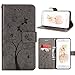 Produktbild iPhone 7 PU Leather Flip Case, iPhone8 Schwarz Wallet Hülle, iPhone 7 Leder Cover, SpiritSun PU Freizeit Style Tasche Leder Case Echt Cool 3D DIY Design Weich Bronze Linien Muster Handytasche Schutz Flip Brieftasche mit Karte Slot und Faltbar Stand Bumper Etui Schale Pour für das Original Apple iPhone 7/8 (4.7 Zoll)-Graue Ameisen