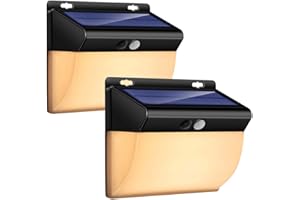 Seeway Warm Solar Lights Outdoor, Solar Security Lights Motion Sensor with 3 Modes,104LED 270°Wide Angle Waterproof Wall Lights Solar Powered for Garden(2 Pack) [Energy Class A+++]