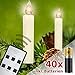 Produktbild Homelux 40 LED Weihnachtskerzen, Christbaumkerzen, Weihnachtsbeleuchtung inkl. Batterien, Fernbedienung, Licht Warmweiß, Kabellos, Cremefarben