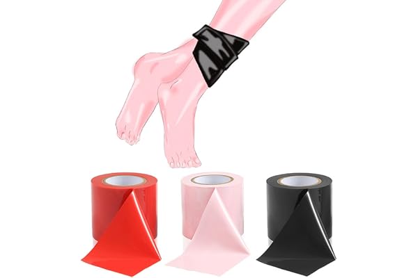 𝐁-𝐃-𝐒-𝐌 3 Types De Ruban Adhésif : Rouge, Noir, Rose, Facile à Traiter Avec Une Variété D'ajustements, Un Cadeau Original Pour Les Hommes Et Les Femmes 🅑🅓🅢🅜