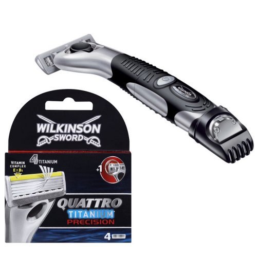 Wilkinson Quattro Titanium Precision Rasierer und 4 Klingen