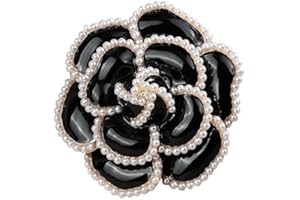GENERISCH Gimiro Damen Brosche geklügelte Kamelie Strass Perlen Rosen Anstecknadeln Blazer Kleid Clipper für Hochzeit Modeaccessoires