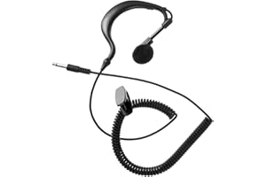 VOKMON Walkie Talkie Auricolare Cuffie a forma di G,Auricolari a tubo solo ascolto con jack di 3,5 mm, per walkie talkie, radio bidirezionale, la Bodyguard (1pcs)