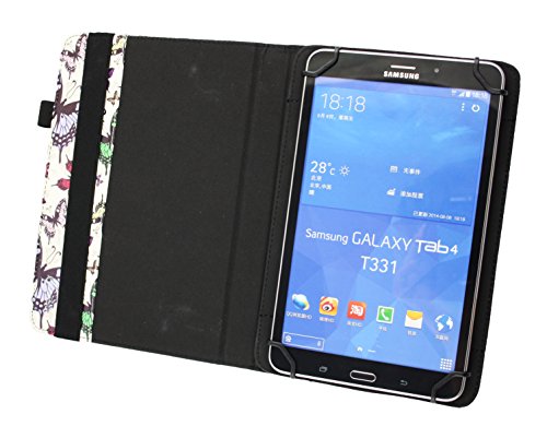 Emartbuy® Trekstor SurfTab Wintron 7.0 Tablet 7 Zoll Universal ( 7 – 8 Zoll ) Multi-farbige Schmetterlinge 360 Grad rotierende Stand Folio Geldbörse Tasche Hülle + Schwarz Eingabestift - 4