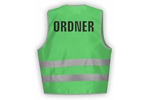 Fassbender-Druck WARNWESTEN - Sicherheitsweste GELB Warnweste nach EN ISO 20471 zertifiziert - Warn Weste für Ordner - Unisex mit hochwertigem Reflektorstreifen