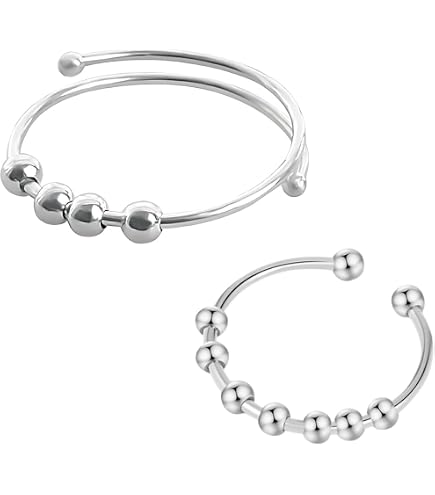 Anello di ansia con perline di metallo minimalista anelli di