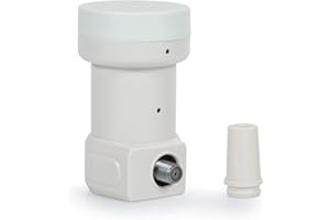 RED OPTICUM LSP 04H LNB Single I Hitze- & kältebeständiger Digital-LNB 1-fach mit nur 0.1dB Rauschmaß inkl. Wetterschutztülle I Full HD - 3D - UHD - 4K Ready I Sat-LNB für 1 Teilnehmer weiß