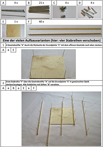 doLuxe 29705e Flexibles Designer Wandregal mit 680 Möglichkeiten, CD DVD Regal offen zum Aufhängen, Schweberegal, Holz, natur, 97.00 x 16.00 x 97.00 cm - 14