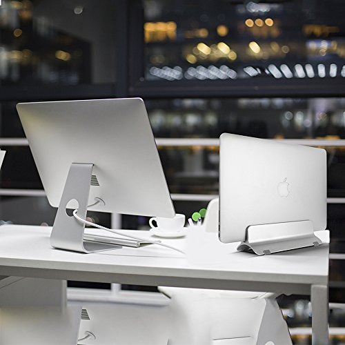 Macbook Stand, Aluminium Macbook Dock Laptop Stand Macbook Vertikal Desktop Stand für bis zu 15 „Apple MacBook Air / Pro oder Andere Laptops / Notebooks / Tablets – Silber - 7