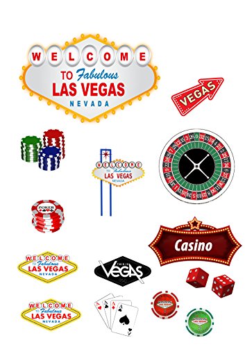 Las Vegas Stand Up Kuchen Szene aus Essbar Wafer Papier – Perfekt für Dekorieren Ihre Dekorationen einfach zu verwenden - 2