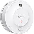 X-Sense Smoke Alarm, 10-Year Battery Fire Alarm Smoke Detector with LED Indicator & Silence Button, Conforms to EN14604 Standard, SD2J0AX