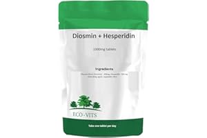 ECO-VITS Diosmin & Hesperidin (1000mg) 60 Tablets, Circulatory & Vein Health Supplement, Supports Leg Comfort, Blood Flow & Vascular Wellness