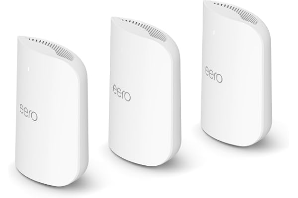 Routeur Wi-Fi 7 maillé tribande Amazon eero Pro 7 (dernier modèle) : prise en charge des connexions Internet jusqu'à 5 Gb/s, couverture jusqu'à 560 m², lot de 3