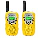 Produktbild QITAO® 2 X Funkgerät Walkie Talkie Handfunkgerät von Outry, 3KM Reichweite 8 Kanäle VOX Taschenlampe lange Standby Scan Funktion Batteriestatusanzeige Gürtelclip mit LCD Display Stabil und Praktische Walki Talki für Kinder Gelb