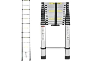 LUCN Marchepieds escamotables, échelle Télescopique, Escabeau Telescopique Pliable, Echelle Escamotable en Métal, Charge Max 150kg
