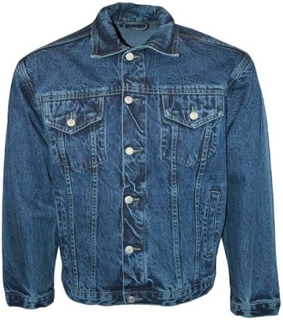 Mens Denim Jean Jacket Casual Regular Fit Top Stonewash Bleachwash Black S M L XL XXL 3XL 4XL