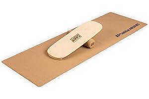 BoarderKING Indoorboard Classic - Tavola di Equilibrio per Surf e Skate Indoor, Tavola Propriocettiva per NeuroMuscular Response Training, incl. Tappetino Protettivo