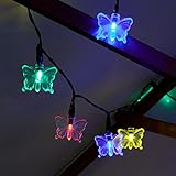 Festive Lights Guirlande Solaire Papillon 100 LED (10m, Multicolore)