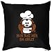 Produktbild Goodman Design  Kissen mit lustigem Grillmotiv - Hör mal wer da grillt - Vogel mit Grillwurst - Geschenk - Zierkissen - Couch Kissen
