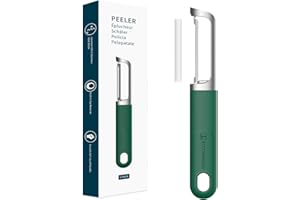 KITCHENDAO Swivel Vegetable Potato Peeler-Durable Japanese 420J2 Stainless Steel Sharp Dual Blade-Built-in Eye Remover,Soft-Touch Handle-Green