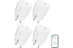 KETOTEK Smart Plug WiFi Uttag med Strömförbrukning, Elmätare, Timer, Kontakt med Alexa, Google Assistant, Smart Socket Röstst