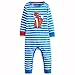 Joules Applique Fox Babygrow - Blue Stripe