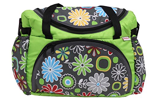 Preisvergleich Produktbild BABYLUX Wickeltasche Kinderwagentasche mit Wickelunterlage Gänseblümchen (29. Gänseblümchen Grün)