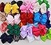 25pcs 4 Inches Boutique Hair Bows Girls Kids Children Alligator Clip Grosgrain Ribbon Headbands