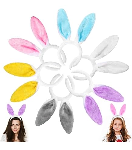 Ipetboom 20er Set Osterhasenohren-Haarreif – Bunte Mischung Aus Plüsch & Glitzer, Für Karneval, Cosplay & Ostern