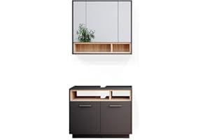 Vicco set mobili bagno Beatrice, Antracite/Sonoma, 2 parti