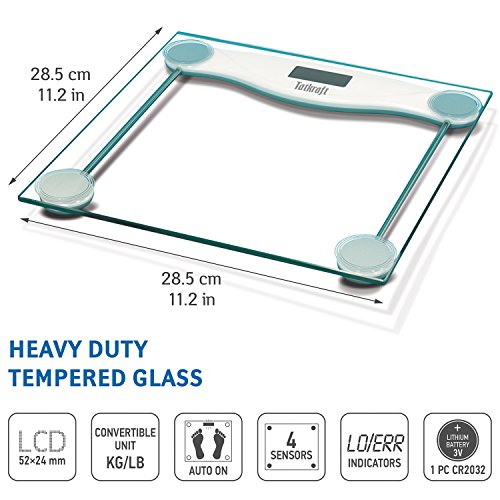 Tatkraft Control Digital Personenwaage Badezimmer 150Kg aus Glas - 2