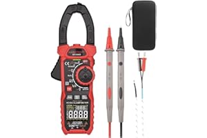 DUBEUYEW HT208D Pince Ampèremétrique 1000 A, 6000 points True RMS AC/DC Pince ampèremétrique Numériquee, Mesure la Tension, Température, Capacité, Résistance, Diodes, VFD, Mode LOZ