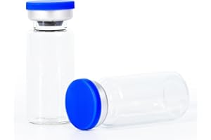 COTOM 10ml Glass Vials Sterile Empty Bottle with Caps and Rubber,Laboratory sealed Liquid Sample Storage Vial(10pcs)