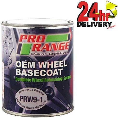 Pro Range Ready For Use Ford Focus Chrome OEM Wheel Basecoat 1 litre Can - Use Gloss Black Undercoat
