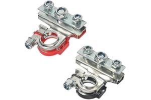 Flaconi 2 Piezas Bornes Bateria Coche 12V,Terminales de Batería,Borne Bateria Coche,Bateria Positivos y Negativos,para Automóviles,Barcos, Camiones,Caravan,Motorhome